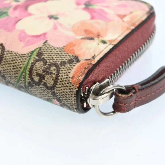 Auth Gucci Blooms Pvc Leather Coin Case #198825G23B